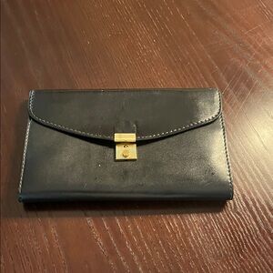 Valentino Black Clutch with Gold Accent